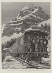 Auf der Canadian-Pacific Railway, Passagiere genießen die Aussicht in Stephen, auf dem Gipfel der Rocky Mountains
